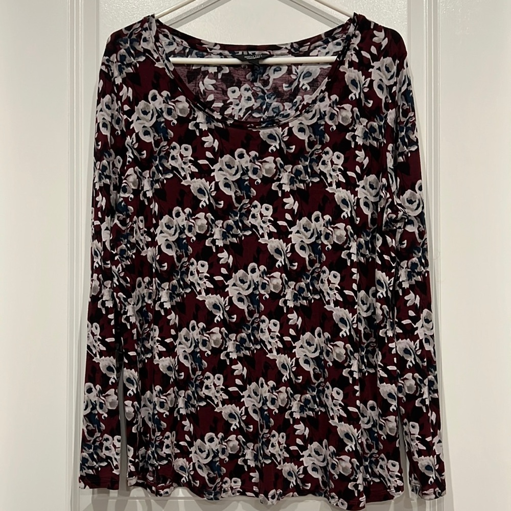 Sz XL Simply Vera Verawang  Floral Pullover top